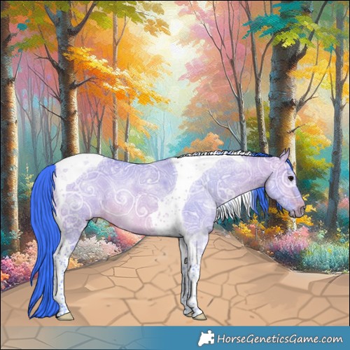 Horse Color:Watercolor Bay Ice Dun Tobiano Rabicano 