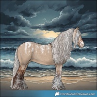 Horse Color:Powder White Silver Bay Dun Rabicano
