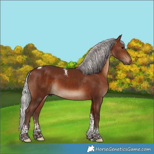 Horse Color:Powder White Silver Bay Tobiano 
