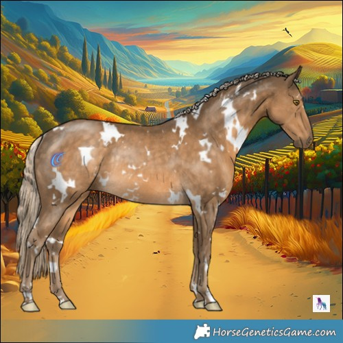Horse Color:White Spotted Chocolate Palomino Rabicano