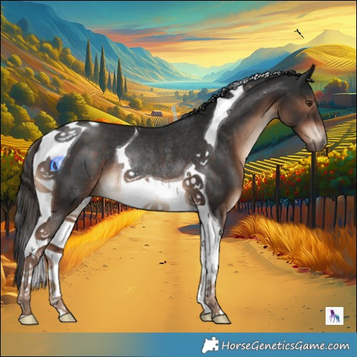 Horse Color:Liver Chestnut Tobiano Rabicano 