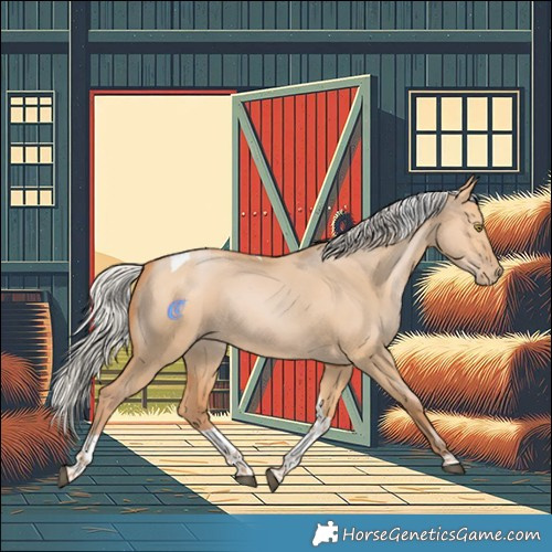 Horse Color:Silver Bay Pearl Dun Tobiano Rabicano 
