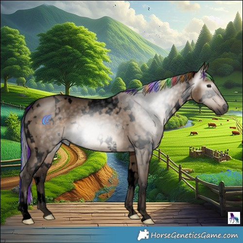 Horse Color:Gray Void Painted White Spotted Brown Dun 