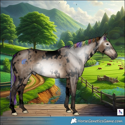 Horse Color:Gray Void Painted White Spotted Brown Dun 