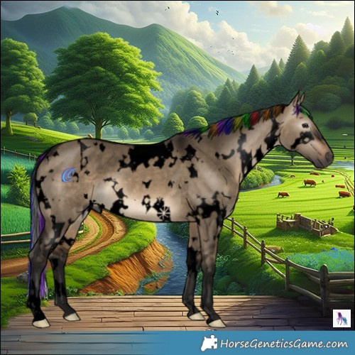 Horse Color:Gray Void Painted White Spotted Brown Dun