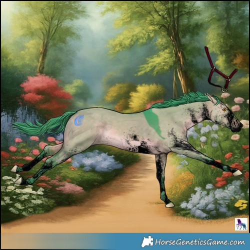 Horse Color:Void Watercolor White Spotted Brown Dun 