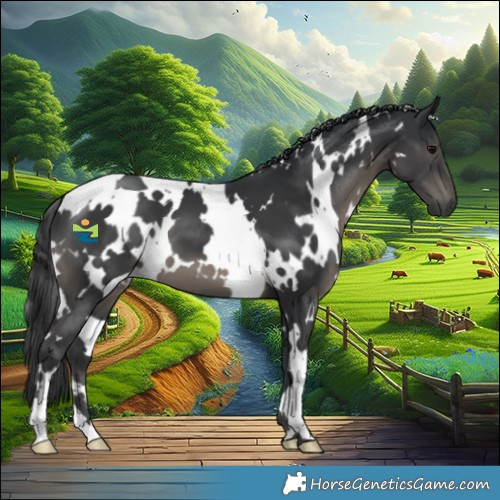Horse Color:White Spotted Black 