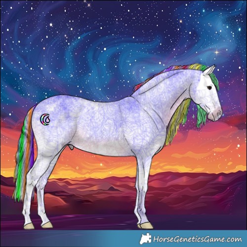 Horse Color:Painted Watercolor White Spotted Smoky Black Splash 