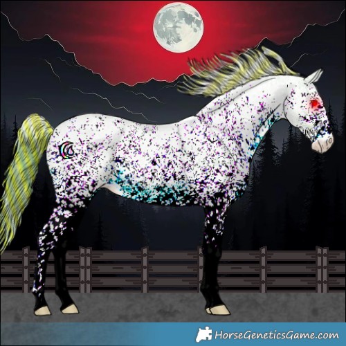 Horse Color:Painted Watercolor White Spotted Smoky Black