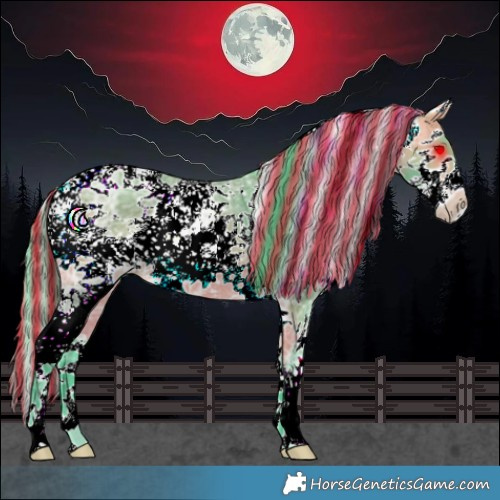 Horse Color:Painted Watercolor White Spotted Buckskin Ice Sabino 