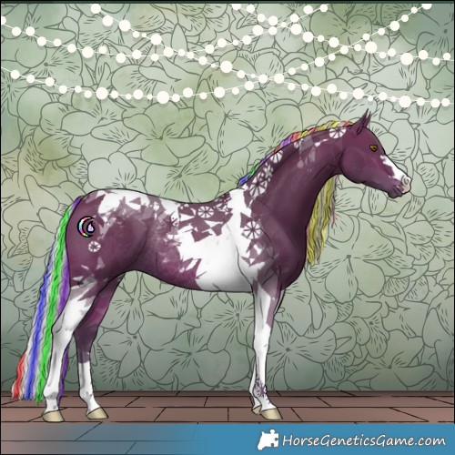 Horse Color:Painted Silver Brown Tobiano Rabicano