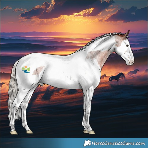 Horse Color:Silver Brown Roan Splash Tobiano Rabicano