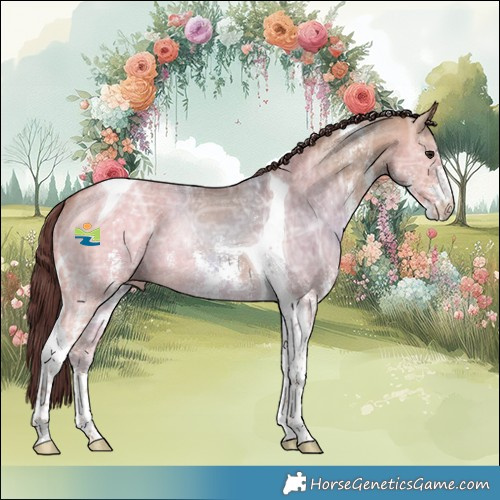 Horse Color:Chocolate Bay Ice Dun Sabino Tobiano 