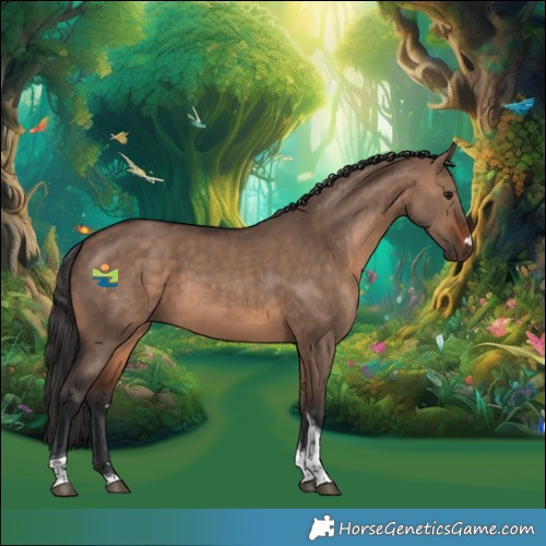 Horse Color:Brown Dun Tobiano 