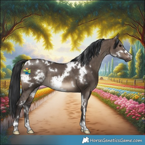 Horse Color:White Spotted Brown Dun 