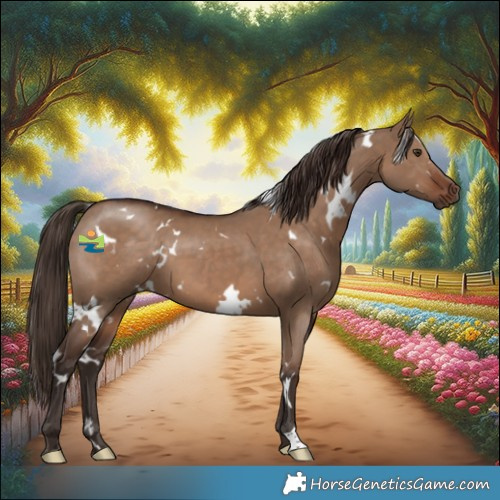 Horse Color:White Spotted Liver Red Dun 