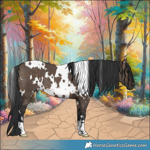Horse Color:White Spotted Brown Dun 