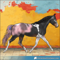 Horse Color:Gray Liver Chestnut Tobiano 