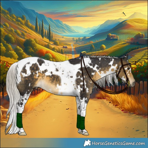 Horse Color:White Spotted Silver Buckskin Tobiano 