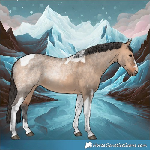Horse Color:Bay Ice Dun Tobiano 