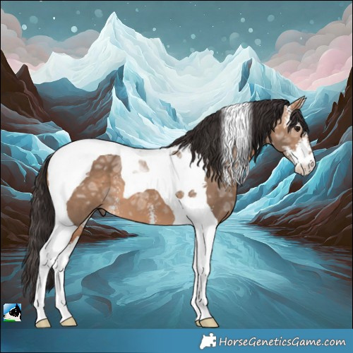 Horse Color:Bay Ice Dun Sabino Tobiano 