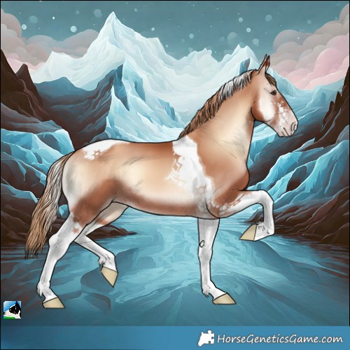 Horse Color:Gold Champagne Onyx Sabino Tobiano 