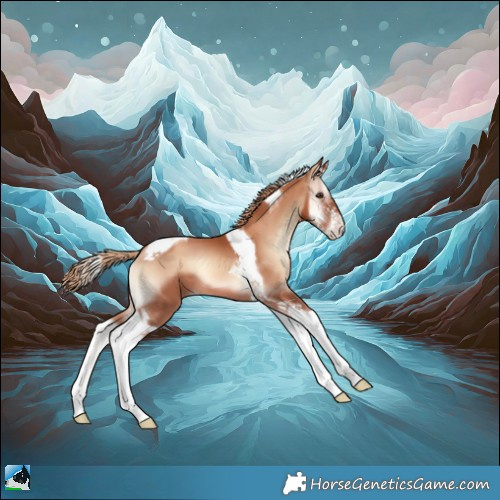 Horse Color:Gold Champagne Onyx Sabino Tobiano