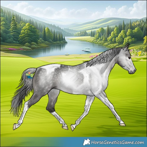 Horse Color:Gray Black Tobiano Rabicano 
