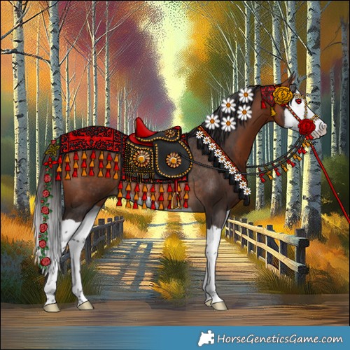 Horse Color:Bay Splash Rabicano