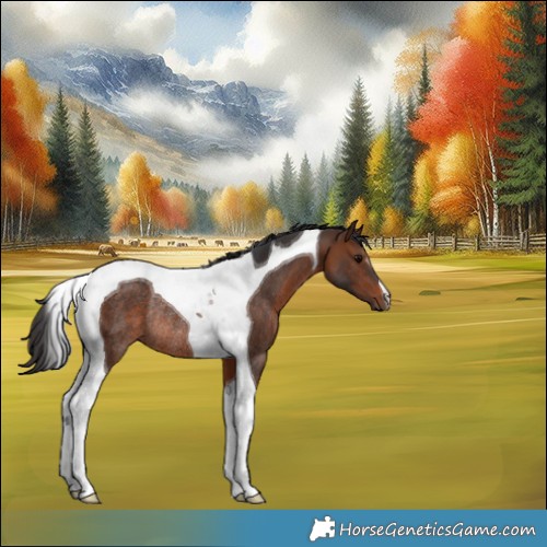 Horse Color:Brown Tobiano Rabicano
