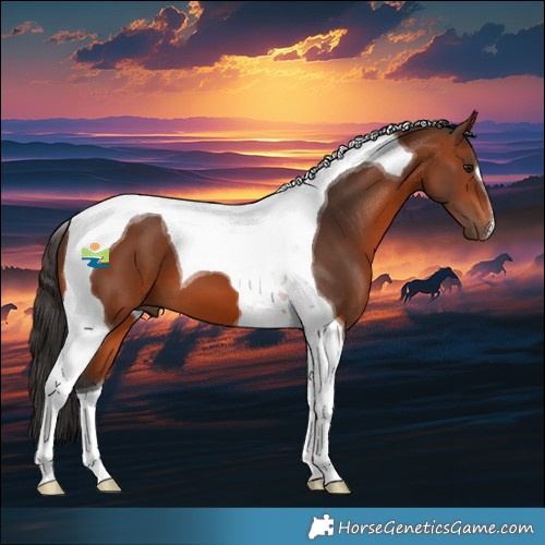 Horse Color:Bay Tobiano 