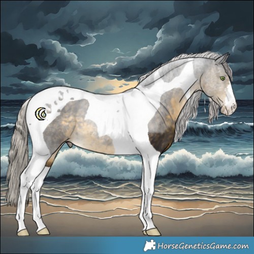 Horse Color:Silver Buckskin Tobiano