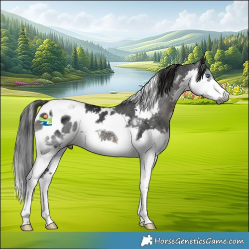 Horse Color:Gray Black Splash Tobiano Appaloosa Rabicano