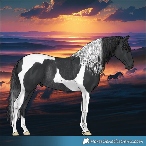 Horse Color:Black Tobiano Rabicano