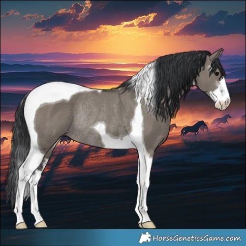 Horse Color:White Spotted Grullo Tobiano Rabicano 