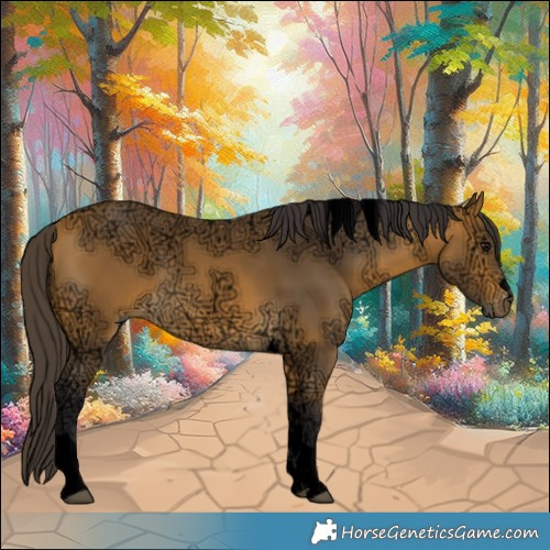 Horse Color:Void Buckskin Ice Tobiano