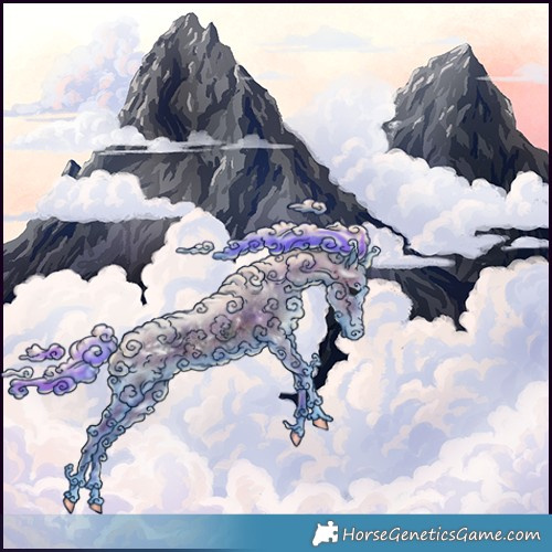 Horse Color:Nacre Watercolor White Spotted Brown Ice Dun 
