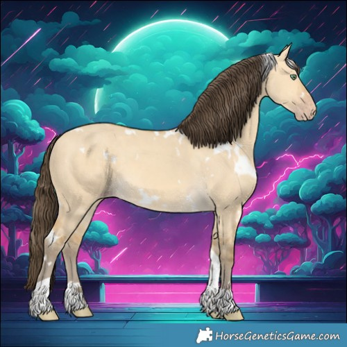 Horse Color:White Spotted Sable Cream Champagne Dun Tobiano 