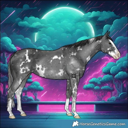 Horse Color:White Spotted Black Splash