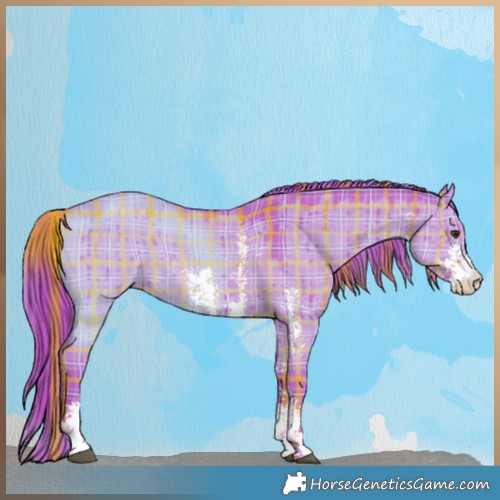 Horse Color:Watercolor Plaid Liver Red Dun Sabino Brindle