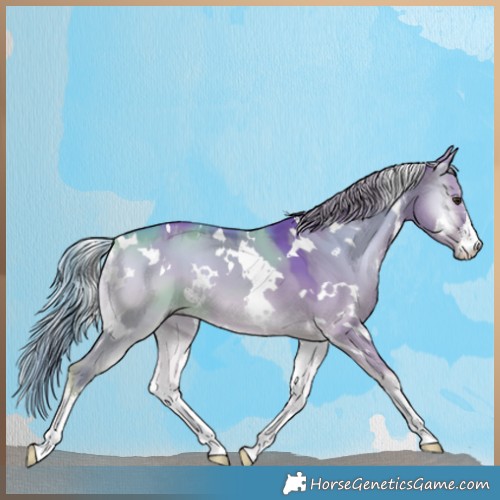 Horse Color:Watercolor White Spotted Liver Red Dun Onyx