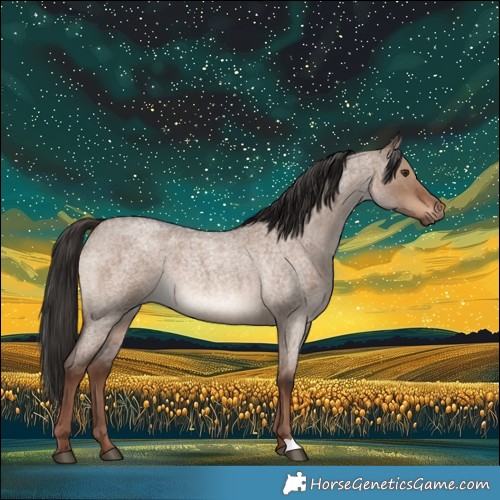 Horse Color:Liver Red Dun Roan Rabicano