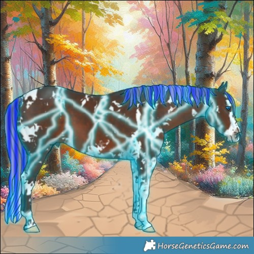 Horse Color:Painted Thunderstruck White Spotted Liver Chestnut Mushroom Splash 