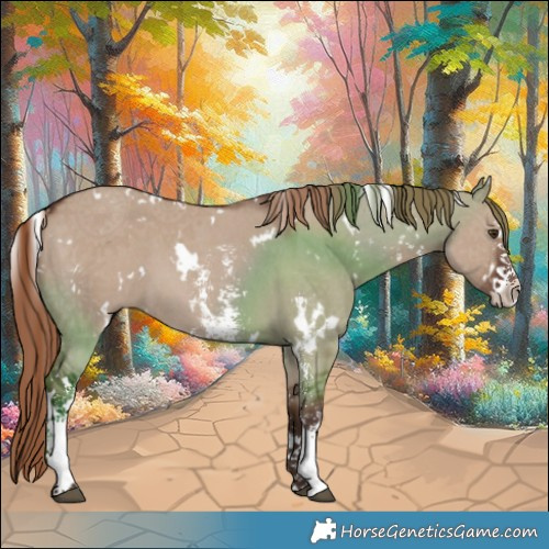 Horse Color:White Spotted Liver Red Dun Sabino 