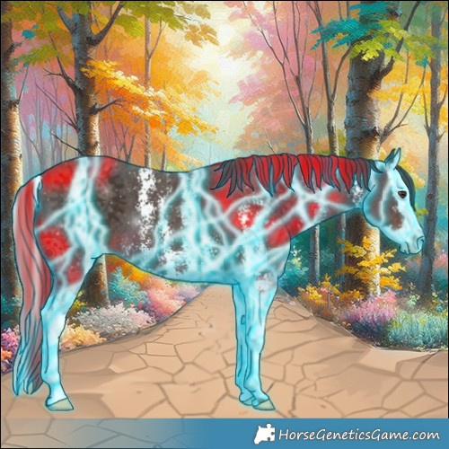 Horse Color:Thunderstruck Liver Chestnut Sabino Splash 