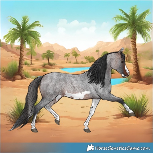 Horse Color:White Spotted Brown Roan Frame 