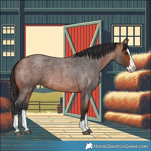 Horse Color:Bay Roan Splash 