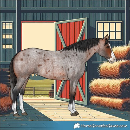 Horse Color:Bay Roan Splash