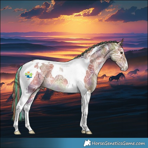 Horse Color:Painted Nacre Chestnut Ice Tobiano 