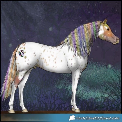 Horse Color:Painted Nacre Silver Bay Tobiano Appaloosa 